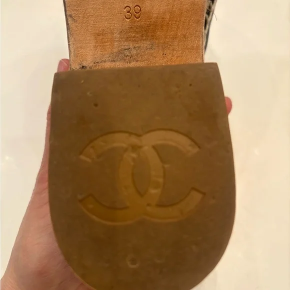 Chanel Black Quilted Mules with Chain Detail - Picture 5 of 10